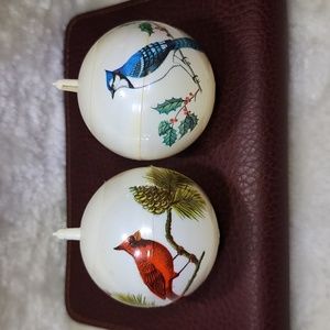 Vintage Bradford Blue Jay and Cardinal set of 2 Ornaments